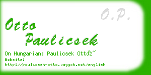 otto paulicsek business card